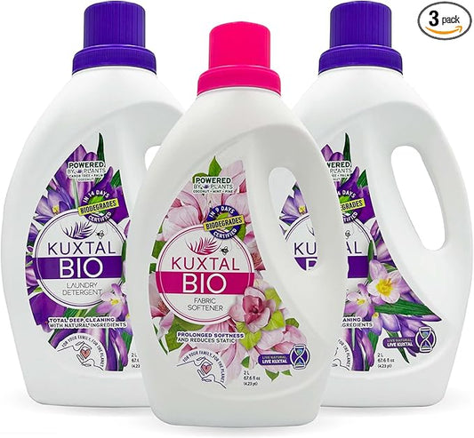 Fabric Softener 1-Pc & Liquid Laundry Detergent 2-Pc (202.8 fl oz) Biodegradable & Eco-Friendly And Natural Extracts, Its Cleaning (Mix liquid)