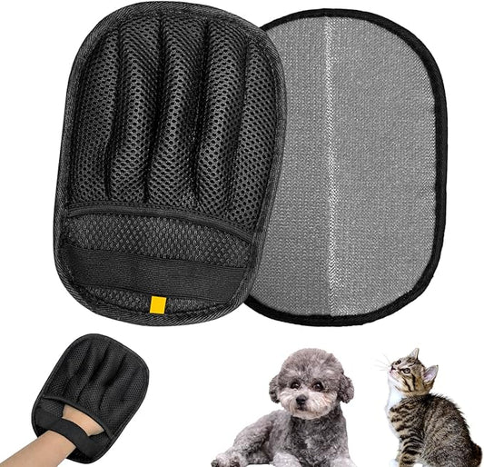 IDAFureverHome 2 Pairs of pet Grooming Gloves, Suitable for Cats and Dogs. Five-Finger Static pet Grooming Gloves. Reusable pet Grooming Tools for Sofas, Clothes, pet beds and Carpets. (M)