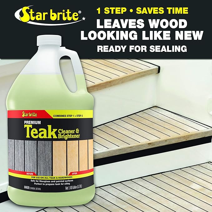 STAR BRITE Teak Cleaner & Brightener, Restore Weathered Wood, 128 OZ (094900)