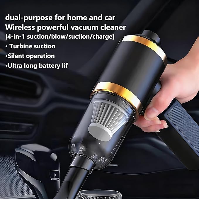 BGGJJ Car Vacuum Portable Cordless,Car Vacuum Cleaner high Power, Home Handheld Vacuum 30Mins with Battery,Orange Portable Vacuum Cordless 5000mAh,15000Pa Strong Suction.(Orange)
