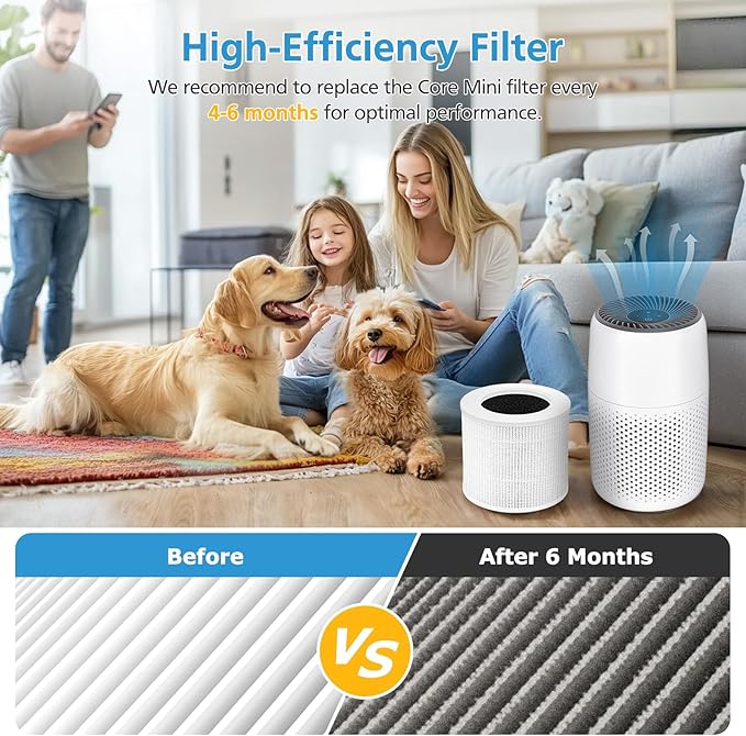 2 Pack Core Mini HEPA Replacement Filter for LEVOIT Core Mini-P Air Purifiers, 3-in-1 Core Mini-RF Filter Replacement