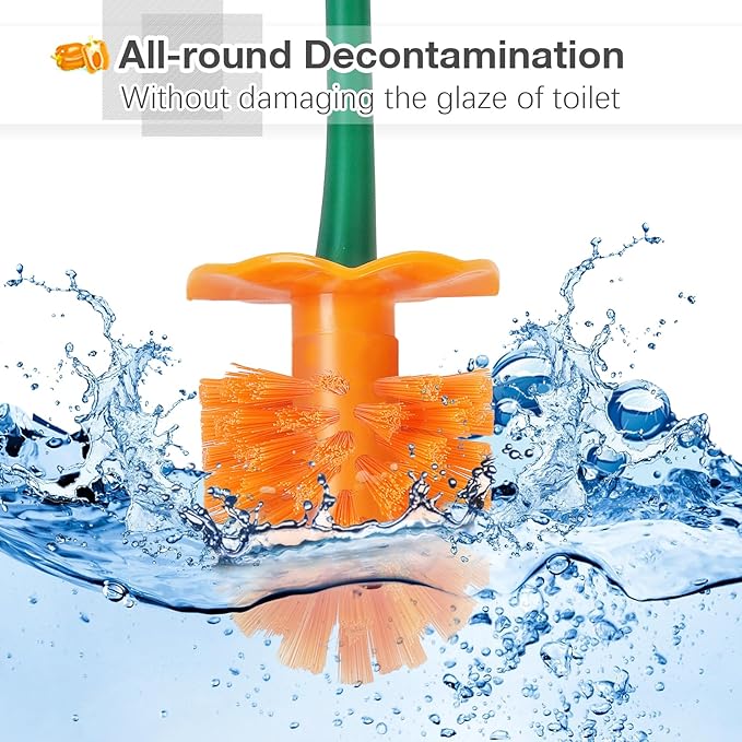ADNIKIA Toilet Brush Bell Pepper, Toilet Bowl Brush and Holder, Sweet Pepper Toilet Cleaner Brush, Bathroom Chili Pepper Fruit Toilet Brush for Deeply Cleaning, Hot Pepper Toilet Brush Set