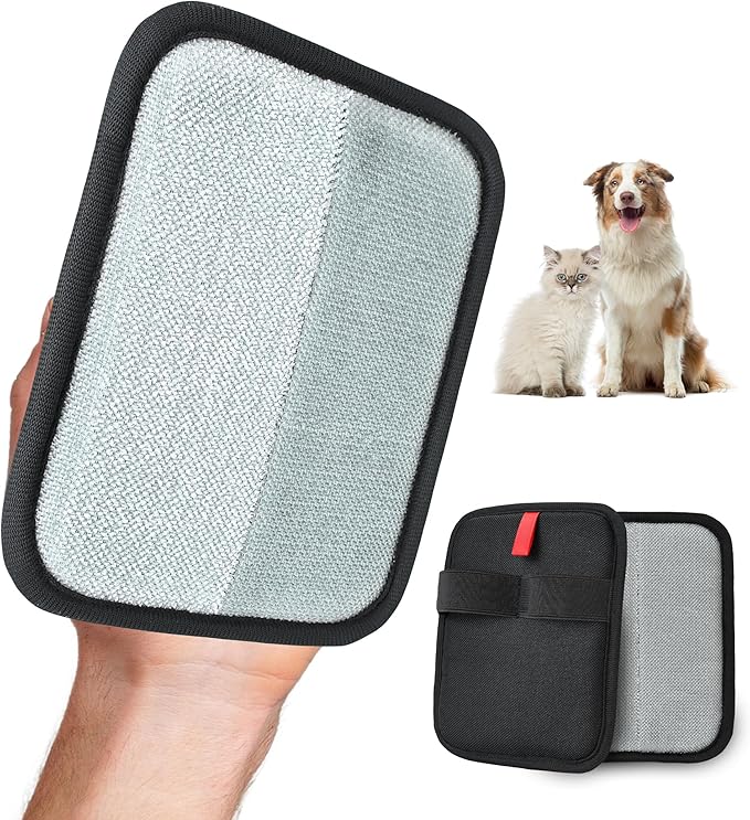 IPTPAS Pet Hair Removal Glove for Cats & Dogs, Electrostatic Fur & Lint Remover for Clothes, Couches, Carpets & Car Seats, Reusable Fur Removal Tool, Upgraded Non‑Slip Pet Hair Remover, 1-Pack