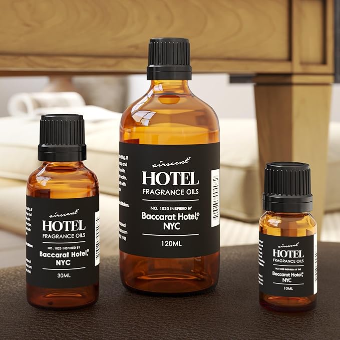 AirScent Hotel Diffuser Oil No. 1023 Inspired by The Baccarat Hotel Scent - Love Affair Fragrance Oil for Ultrasonic and Waterless Diffusers and Crafting - 500 mL, 16.9 fl oz Glass Bottle