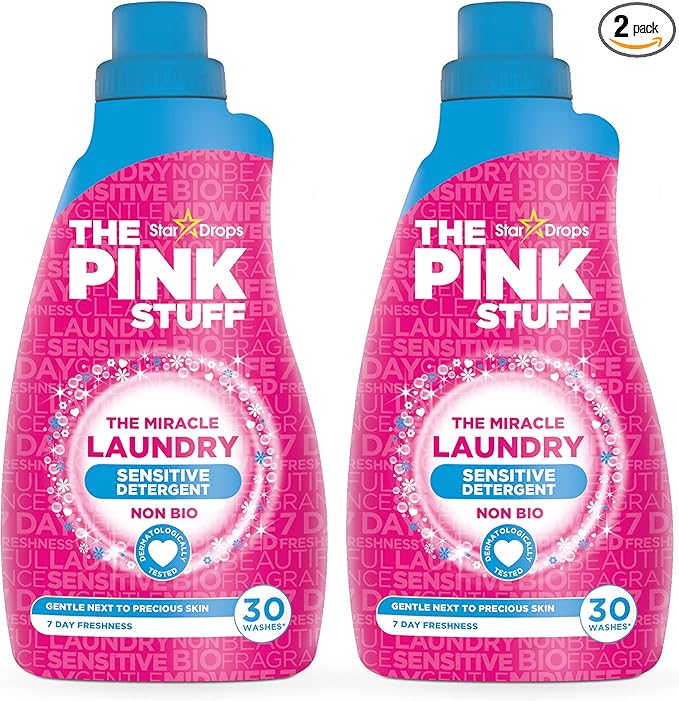Stardrops - The Pink Stuff - The Miracle Laundry Sensitive Non Bio Liquid - 32oz Pack of 2