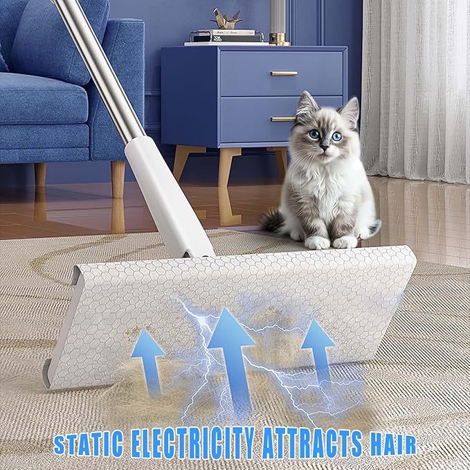 Snap Grip Mini Mop with 5 Reusable Cloths, No Wash Zero Touch Disposable Lazy Mop, Retractable Gap Dust Cleaner Flat Mops with Locking Head, Dry Wet Pads for Floor Hardwood Kitchen Wall (83×16×8cm)