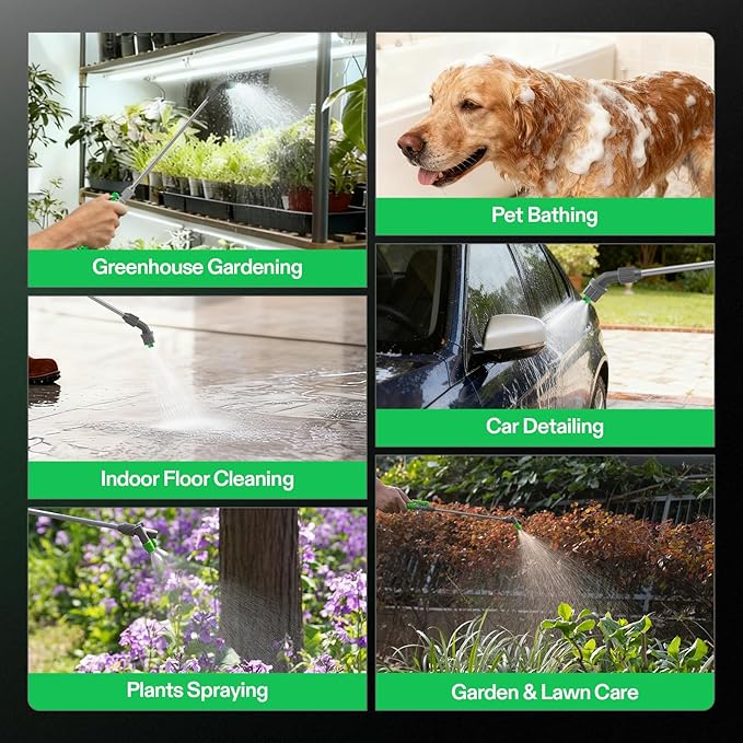 VIVOSUN 1.35 Gal/5L Pump Sprayer, Garden Water Sprayer for Plants, Weeds & Lawn Care, with 3 Nozzles, 50'' Long Hose & Pressure Relief Valve