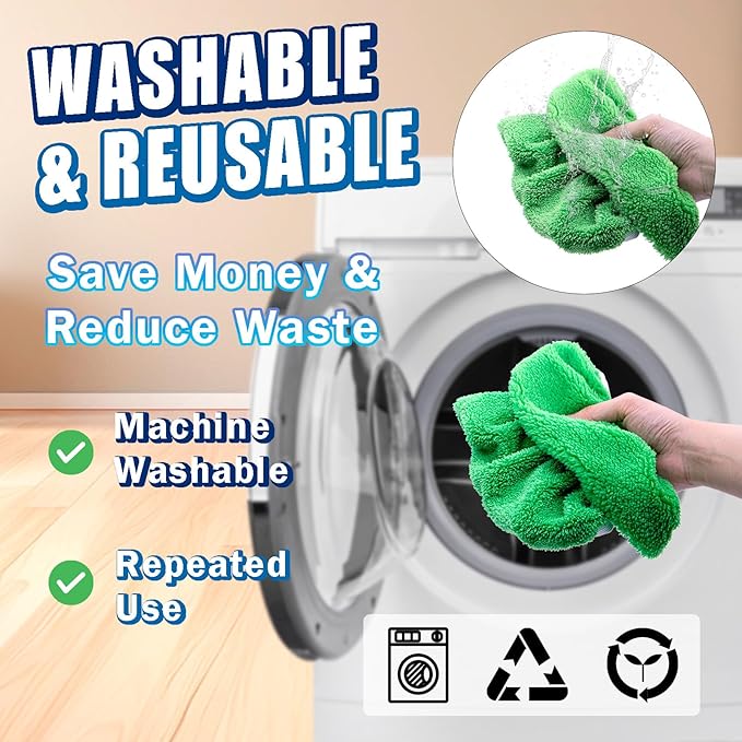 RuannoClean Reusable Mop Pads Compatible with Swiffer Sweeper Mop, Washable Wet Mop Pads Refills, Dry Sweeping Cloths, Microfiber Mops for Floor Cleaning -2 Pack