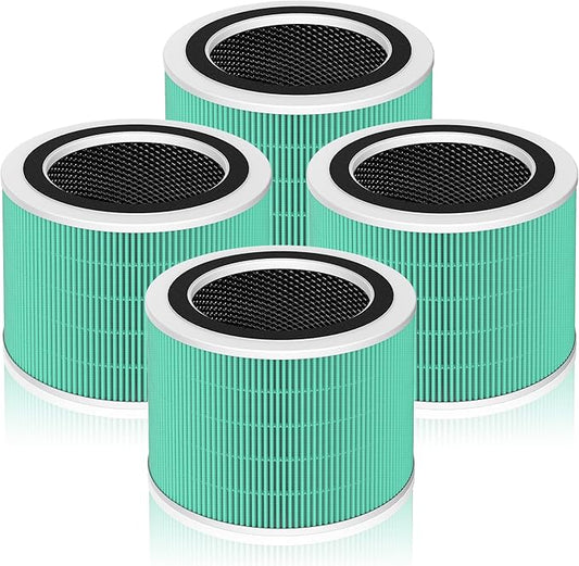 Core 200S Toxin Absorber Replacement Filter Compatible with LEVOIT Core 200S and Core 200S-P Smart WiFi Air Purifier, 3-in-1 H13 True HEPA Activated Carbon Filter, Core 200S-RF-TX, Green, 4 Pack