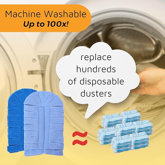 Flammi 360° Fleece Duster Refills for Swiffer, Reusable Dusting Refills Heavy Duty Cloths for Cleaning Compatible with Swiffer Hand Duster (3 Pack-Mixed Color)