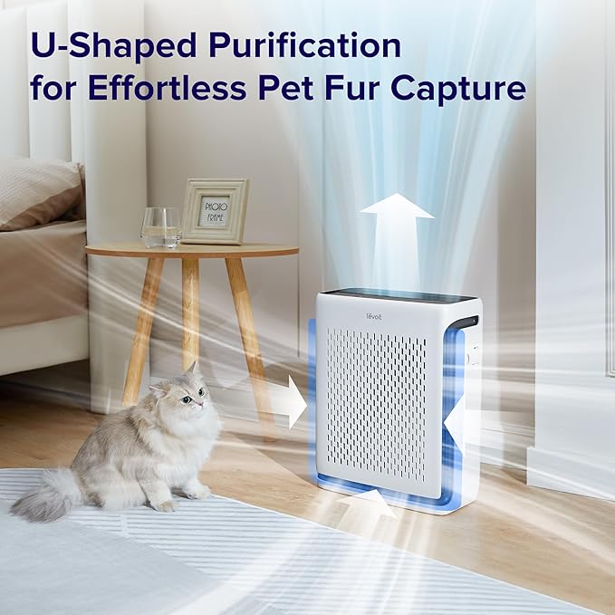 LEVOIT Air Purifier for Home Large Room Up to 1073Ft² with Air Quality Monitor, AHAM VERIFIDE, Smart WiFi, Washable Pre-Filter, HEPA Sleep Mode for Pets, Allergies, Dust, Pollen, Vital 100S-P, White