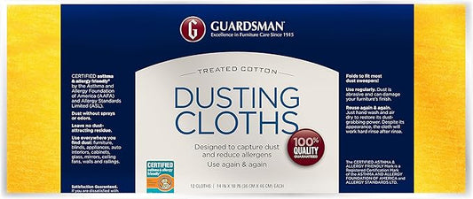 Guardsman Wood Furniture Dusting Cloths - 12 Pre-Treated Cloths - Captures 2x The Dust of a Regular Cloth, Specially Treated, No Sprays or Odors - 462500