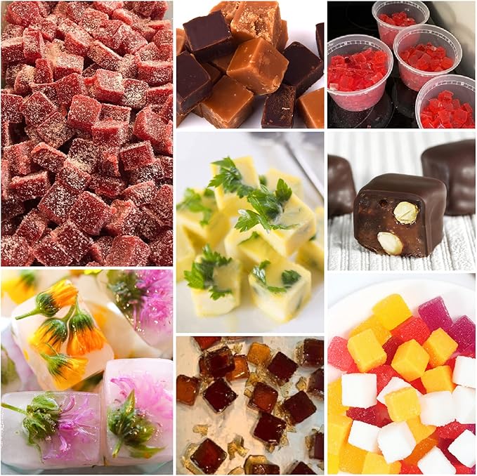 AIERSA 2Pcs Silicone Molds for Herb-Infused Oil Cubes, 32 Cavity Candy Gummy Molds with Lids & 2 Droppers for DIY 5/8x5/8x5/8in Square Gummies, Homemade Herbal Blocks, Jello, Pralines Caramels