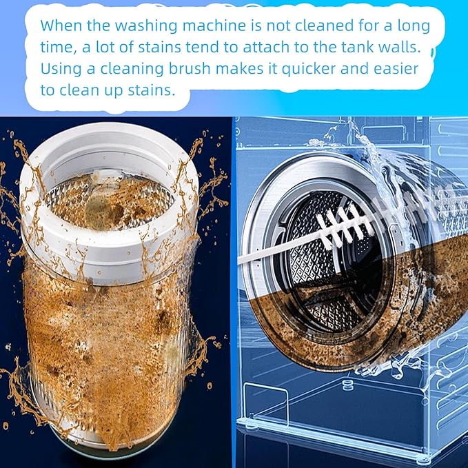 2Pcs Washing Machine Cleaning Brush, Washing Machine Brush Washing Machine Cleaner Front Load Washer Cleaner Brush Load Washer Cleaner Drum Washing Machine Cleaning Tools