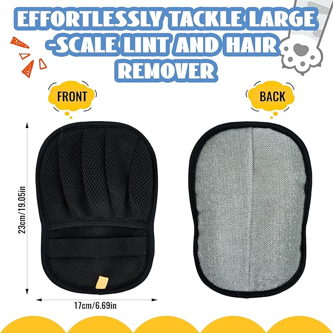 Quppa 2PCS Multi-Functional Pet Hair Removal Tool,Pet Hair Removal Glove & 4-in-1 Reusable Lint Brush Pet Hair Remover,Window Screen Cleaner, Reusable Removal Broom for Furniture