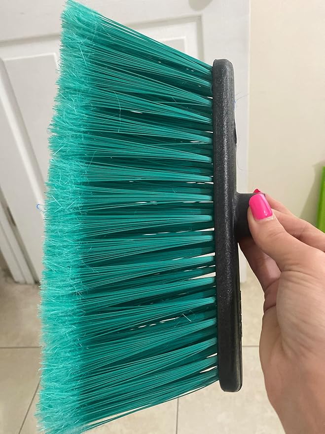 Healing Atlas LUZIA Green 14" Premium Broom Head – Long Flagged Bristles – Gentle Deep Sweep – Universal 7/8" Thread – Recycled PP – Handle Not Included (Green, LUZIA)