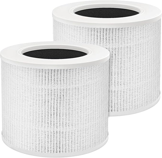 Leemone 2 Pack H13 True HEPA Core Mini Replacement Filter for LEVOIT Core Mini Air Purifiers, 3-in-1 HEPA, High-Efficiency Activated Carbon