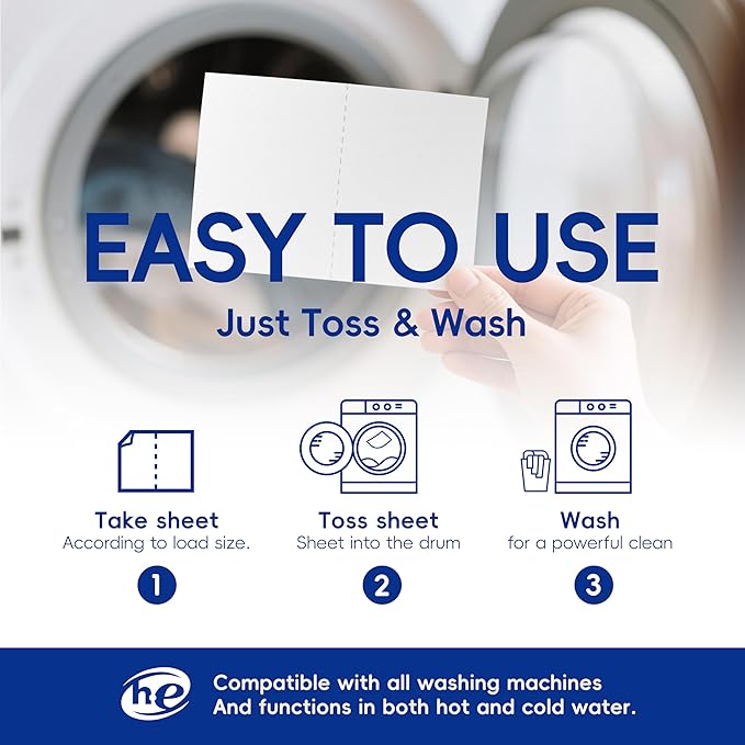 Laundry Detergent Sheets - 60 Loads - Quick Dissolve, No Residue - Lightweight, Eco-Friendly & Travel Size Laundry Sheets - Lavender