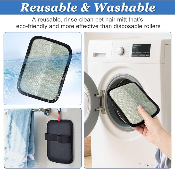 Deisunpet 2 Pcs Newly Upgraded Electrostatic Pet Hair Removal Glove,Magic Brush Pet Hair Remover for Cats & Dogs,Reusable Pet Hair Remover Gloves for Couch Carpet Car Seat Laundry