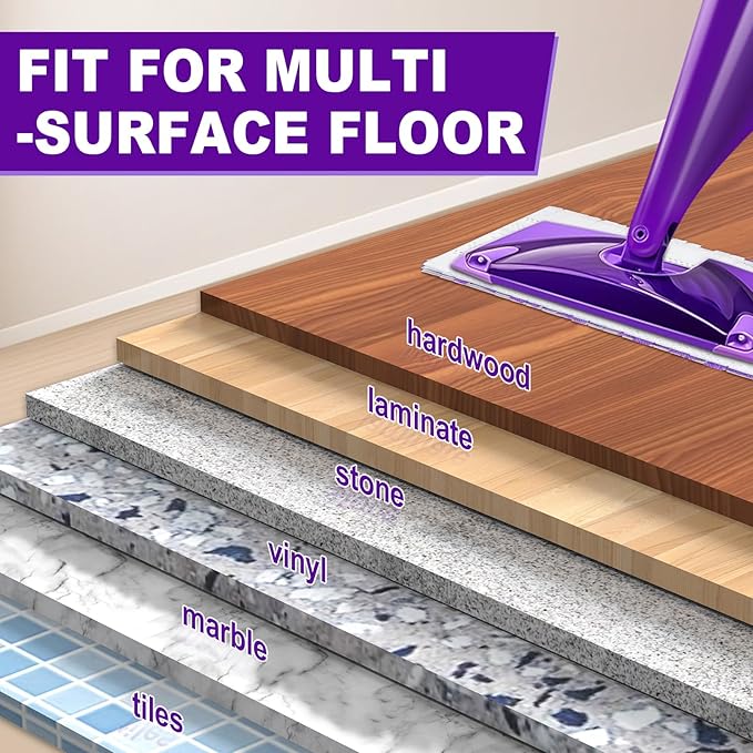 IOPRETTY Mop Pads Refill for Swiffer WetJet - 7 PCS Disposable Pad for Hardwood Wood Tile Laminate Marble Vinyl Muilt-Surface Floor Cleaning - Heavy Duty Absorb & Lock Pet Hair Dust Dirty Stains