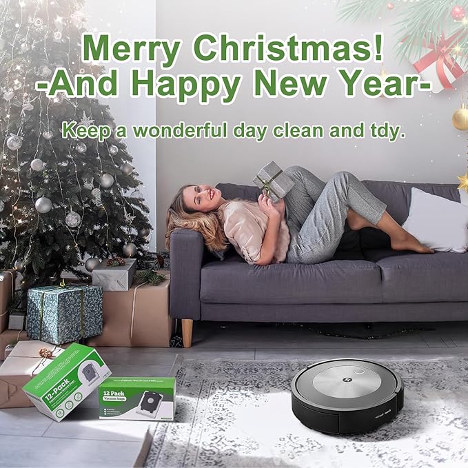 VBN 12 Pack Replacement Roomba Vacuum Bags, Compatible with iRobot Roomba 104 105 405 504 505 705 Combo 10 Max, i7+ i3+ i4+ i6+ i8+ j7+ s9+, i s j Series, All Clean Base Automatic Dirt Disposal Bags