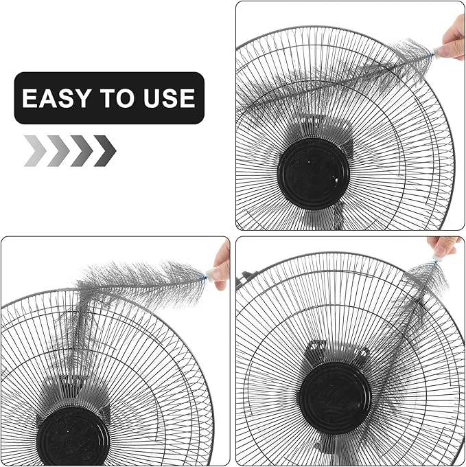 Yuanchu 2 Pcs Fan Cleaner Brushes, Bendable Fan Cleaning Brush Cobweb Duster Set Microfiber Head Washable Brush for Ceiling Fan Air Vents Curtains Cars Box Fan(Grey)