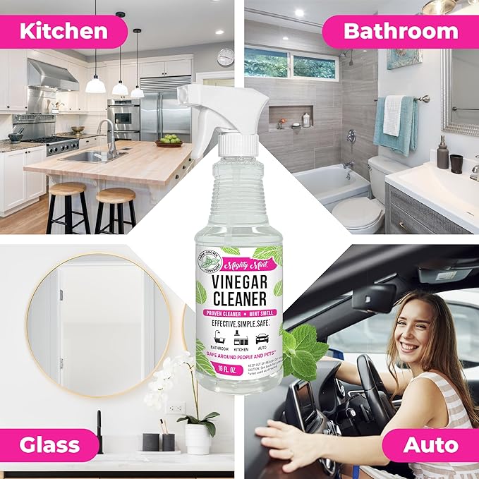 Mighty Mint Vinegar Cleaner, All-Purpose Spray, Spearmint Scent, 16oz (Pack of 2)