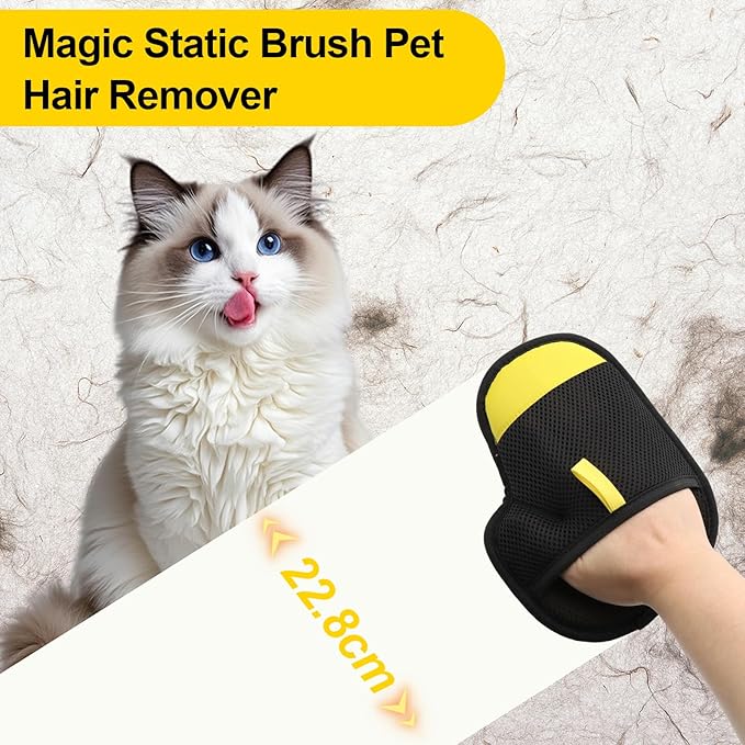 CONAMEI Pet Hair Removal Glove for Dogs and Cats,2 PCS Upgraded Double Sided Electrostatic Pet Hair Removal Gloves,Reusable Pet Cat Dog Hair Remover Gloves for Couch,Carpet,Bed Sheets,Blankets,Clothes
