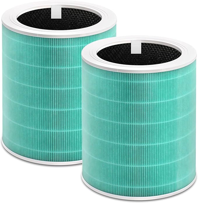 Core 600S Replacement Filter Compatible With Levoit Core 600s, 3-In-1 High-Efficiency Filter And Activated Carbon Filter, Part#Core 600S-Rf for Home Dust/Smoke Odors/Pet Dander Removing, 2Pack, Green
