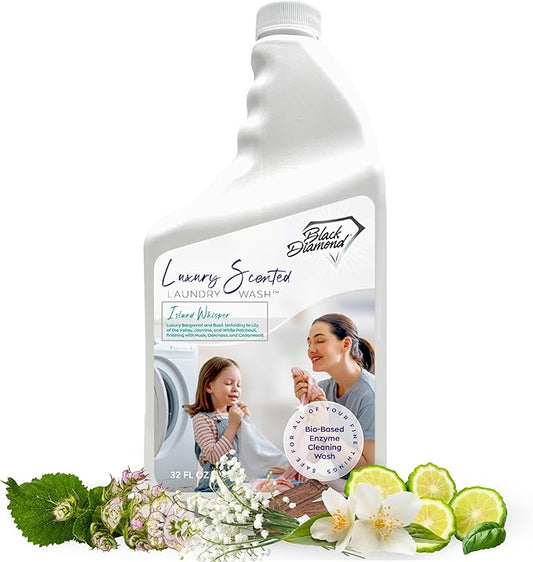 Black Diamond Stoneworks Island Whisper Luxury Scented Laundry Wash, Premium Quality Detergent, Superior Cleaning Performance, Long-Lasting Fragrance, 1 Quart.