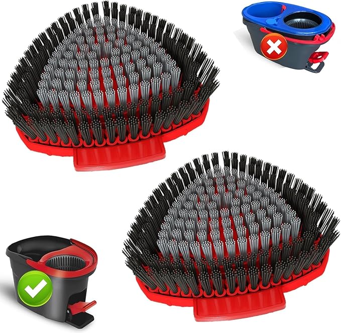 Bublador 2 Pack Scrubber Mop Replace Head Compatible with O Cedar EasyWring 1 Tank,Spin Replacements Heads,Scrub Brush Attachment for Bathroom,Kitchen and Various of Hard Floors