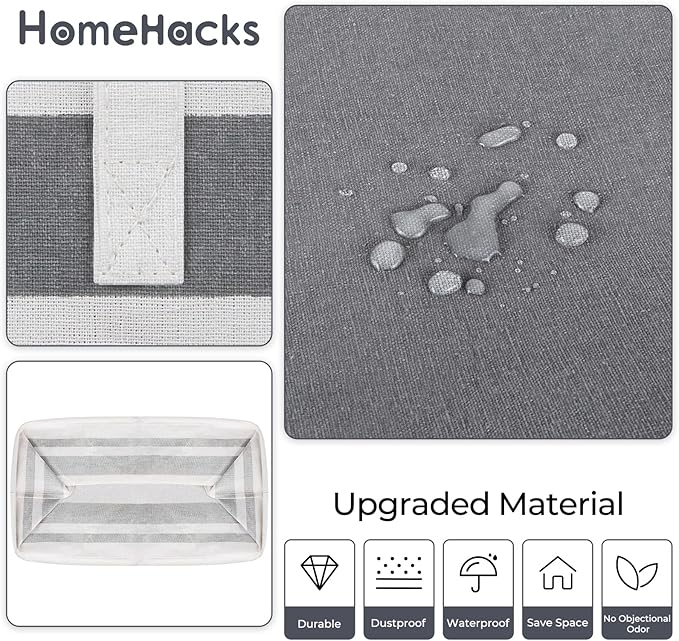HomeHacks 1-Pack Large Laundry Basket,Waterproof, Freestanding Laundry Hamper, Collapsible Tall Clothes Hamper with Extended Handles for Clothes Toys in The Dorm and Family-(Gradient Grey, 100L)
