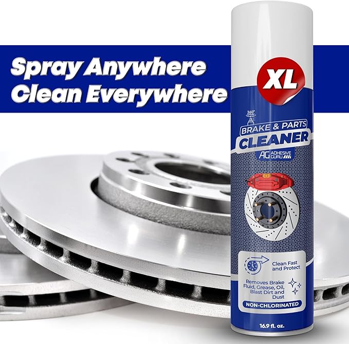 Adhesive Guru Non-Chlorinated Brake Cleaner – (24x16.9 fl oz) – Brake Parts Cleaner & Degreaser for Disc, Pads, Calipers, Springs, Rotors, Clutch & Chain – Fast-Drying, Residue-Free
