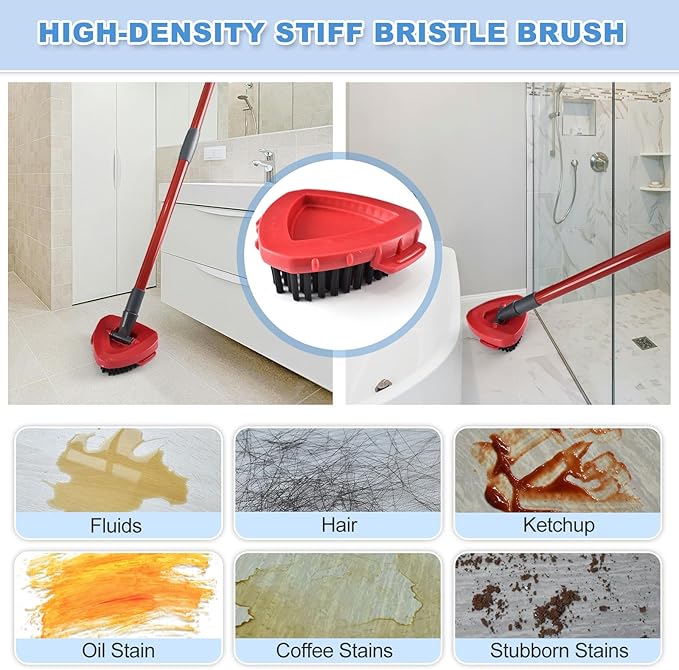 Mop Heads Replacements for O Ceda,Mop Replace Head for Ocedar Rinseclean 2 Tank,Microfiber Mop Refills,Include 3 Spin Mop Replacement Head 1 Scrub Brush 1 Mop Base Machine Washable & Easy to Replace