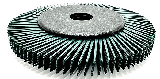 Radial Bristle Brush, 6 in x 1/2 in x 1 in 50 Grit (Green) with Adapter (Pack of 1)