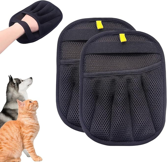 Yionaiyi Pet Hair Remover Electrostatic Gloves,Pet Hair Removal for Cats & Dogs, Cat Grooming Gloves，Pet Hair Fur Removal Mitt, Cleanup for Furniture, Clothing, and Upholstery,Reusable (2pcs)