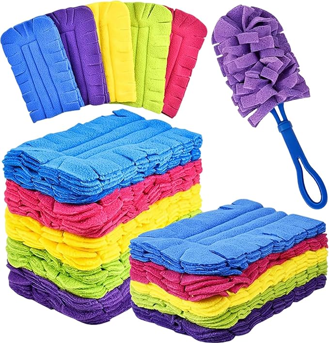 10pack Duster Refills Reusable for Swiffer, 360° Electrostatic Duster Refills, Washable Heavy Duty Dusters Refill, Reusable Cloth Cover Dust Collector for Both Wet and Dry Use (10PCS)