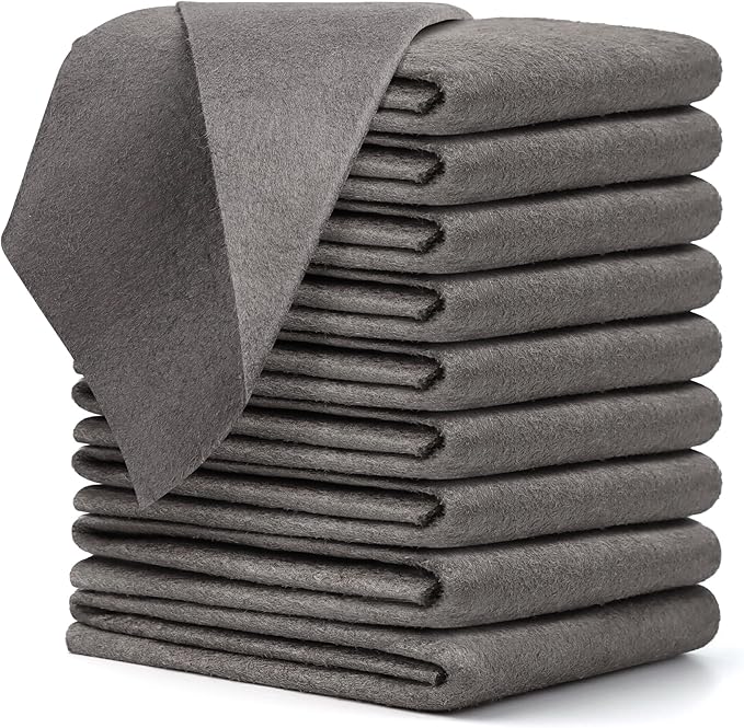 TEESOD 10 Pcs Thickened Magic Cleaning Cloth, Microfiber Streak Free Cleaning Cloths Reuseable Magic Cleaning Wipes for Windows Glass