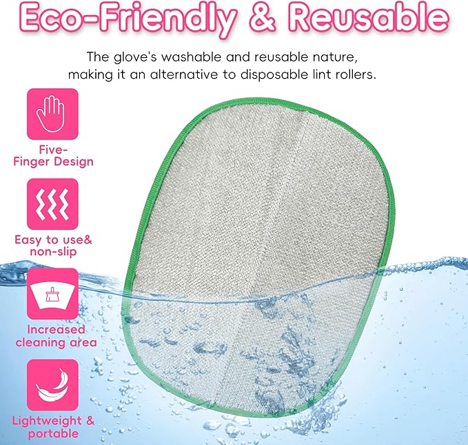 YOSEPATI Thickened Ectrostatic Pet Hair Removal Glove for Cat & Dog, Upgraded Five-Finger Reusable Magic Brush Pet Hair Remover Tool for Couch, Clothing, Carpet & Car Seat, Cat Grooming Gloves
