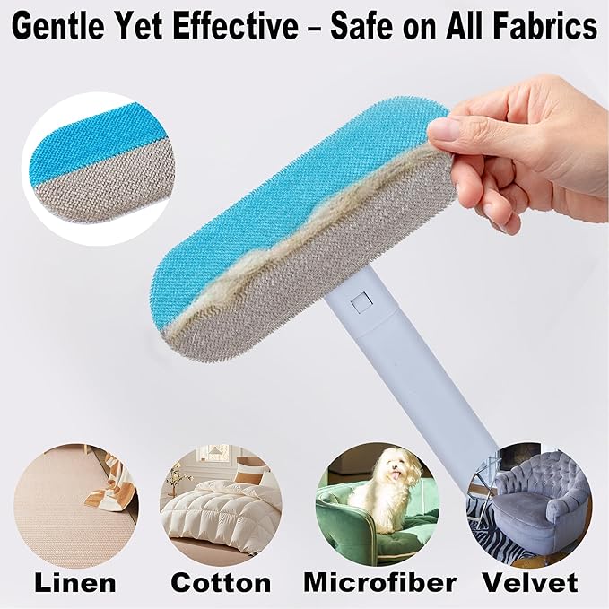 HappyLong Pet Hair Remover for Furniture, 17.3Inch, Reusable Lint Brush for Dog and Cat Hair - Multifunctional Fur Removal Tool, Gentle on Couches, Carpets, Car Seat, Clothes, Bedding