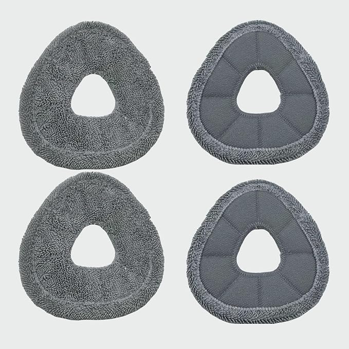 Avaenzo 4 Pack Replacement Mop Pads Compatible with Narwal Freo X Z Ultra Z10 Freo Pro J3 J4 YJCC012 YJCC015 Ultra-fine Resuable Mop Cloth Robot Vacuum Cleaner Accessories, Grey