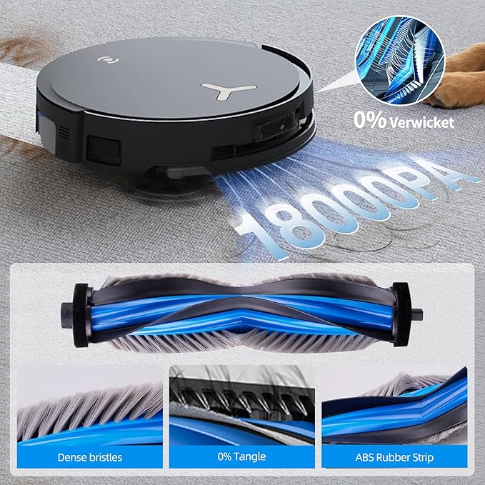 EOVWAEO 21 Pack Accessories Kit for ECOVACS DEEBOT X8 PRO OMNI / X8 OMNI Robot Vacuum, Replacement Parts 2 Anti Tangle Main Brush 2 Roller Mop 6 Dust Bags 6 Sidebrush 4 Filter 1 Cleaning Brush