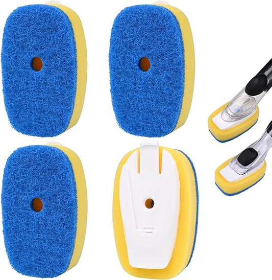Sponge Brush Refills for OXO Dish Brush, 4 Pack Soap Dispensing Dish Refills, Scrub Replacement Head for Scrubber, Sponge Replacement Head Fits Soap Dispensing Handle