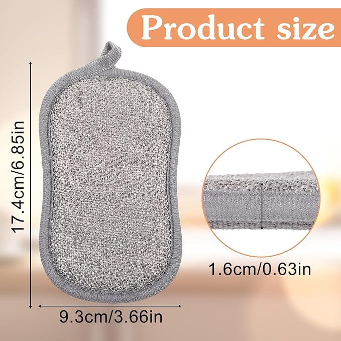 XLIUAX 36 Pack Dual-Sided Scrub Sponges, Non Scratch Microfiber Sponge Multi Purpose Cleaning Dish Scrubber Along with Heavy Duty Scrubbing Power for Washing Dishes Pots Pans Kitchen Cookware(Gray)