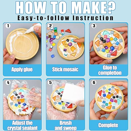 OOTDART Mosaic Crystal Grout, Mosaics Tile Tools, Mosaic Tile Accessories – Essential for Handmade Grouting and Perfect for DIY Craft Projects (Translucent, 4.5oz)