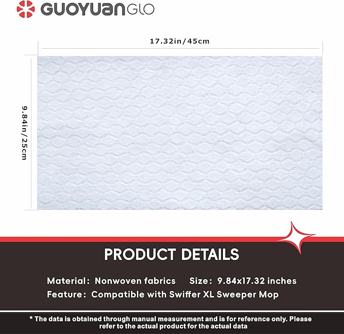 XL Dry Sweeping Cloths Compatible with XL Flat Mop X Large Disposable Mop Cloth for Floor Mopping and Cleaning,9.84x17.32 inch,90 Counts
