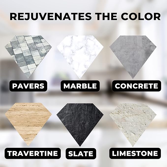 Color Enhancer Sealer for All-Natural Stone and Pavers. Marble, Travertine, Limestone, Granite, Slate, Concrete, Grout, Brick, Block. (Trial)