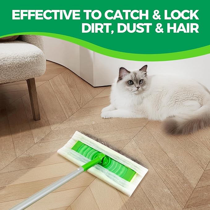 Dry Sweeping Cloths Mop Refills Disposable Sweeping Cloths Floor Dust Refills Mop Pad, Floor Cloth Refills for Swiffer Standard Sweeper , 7.87x11.81inch,150 Count