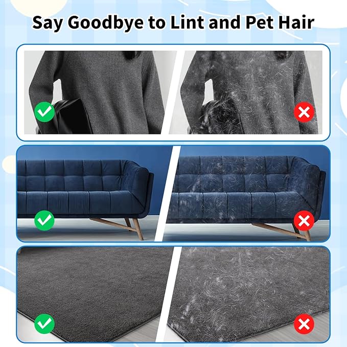 Ganayi Pet Hair Removal Glove for Dogs & Cats, Reusable Magic Brush for Pet Hair, Upgraded Five-Finger Electrostatic Pet Hair Gloves for Laundry, Couch, Carpet, Car Seat