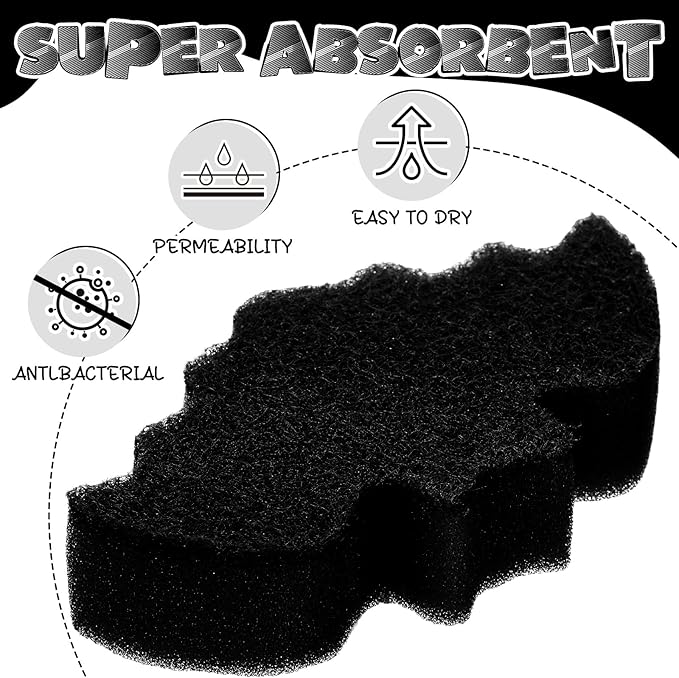 Tioncy 12 Pack Bat Sponges Kitchen Bulk Dual Sided Scrubber Halloween Sponges Dishwashing Non Scratch Bat Kitchen Accessories Dish Scouring, Black